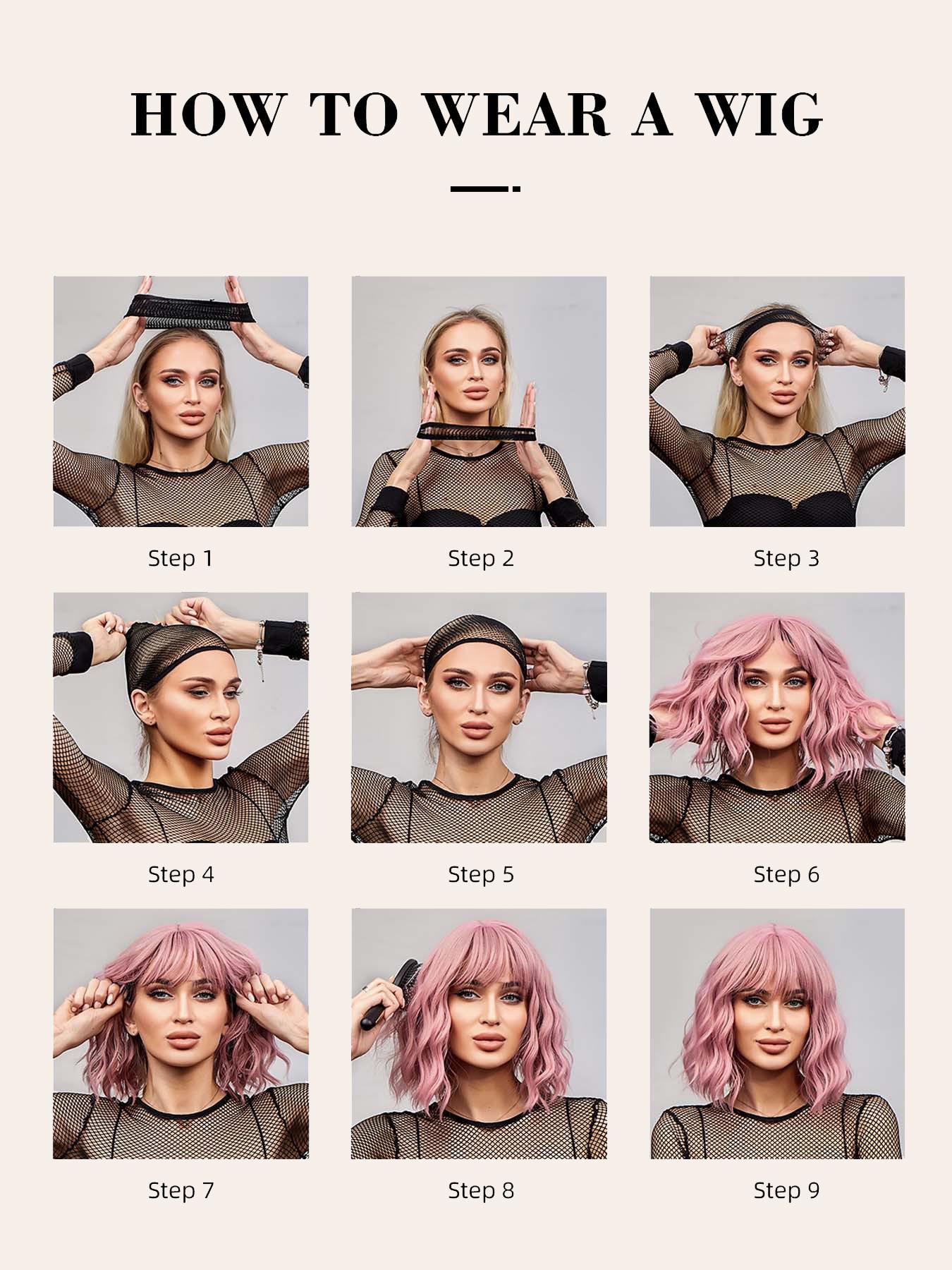 24 Inch Brown Balayage Highlight Long Wavy Wig with Curtain Bangs for Women Glueless Natural Looking Synthetic Heat Resistant Daily & Party Wear