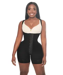BBL Elegant Open Bust Mid Thigh Bodysuit Wide Straps 3 Level Hook Compression Multi Hip Waist Size Perineal Zipper LUXBBL 013 213