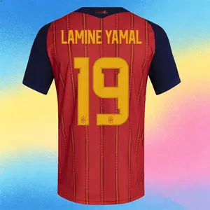 2026 Spain National Team Home 19# Lamine Yamal Short Sleeve Soccer Jersey Red