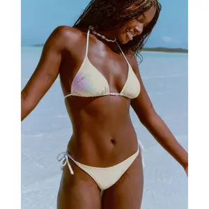 Hollister Floral Logo Graphic Triangle Bikini Top