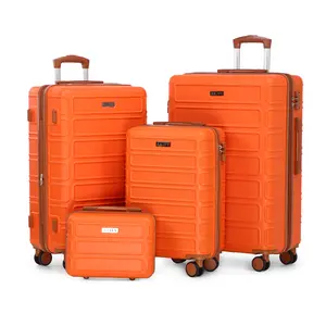 AAIVV 4PCS Aesthetic Suitcase Set  Airline-Approved Hard Shell Spinner Luggage with TSA Lock & Expandable Storage