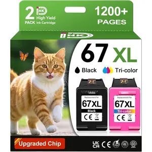 67XL Compatible for  67 Ink Cartridges Black Color Combo Pack  for  Envy 6055e 6400 6000 6065e 6458e 6455e DeskJet 2855e 4100 4152e 4255e 2755e 2700 2725 2755e 2752 4155e Printer