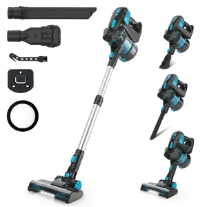 [FebFaves] V770 Cordless Stick Vacuum Cleaner, 25Kpa Strong Suction, 45 Mins Runtime, 6-in-1 Lightweight Stick Vacuum，Anti-Tangle Brush for Home Pet Hair Hardwood Floor Carpet Cleaning