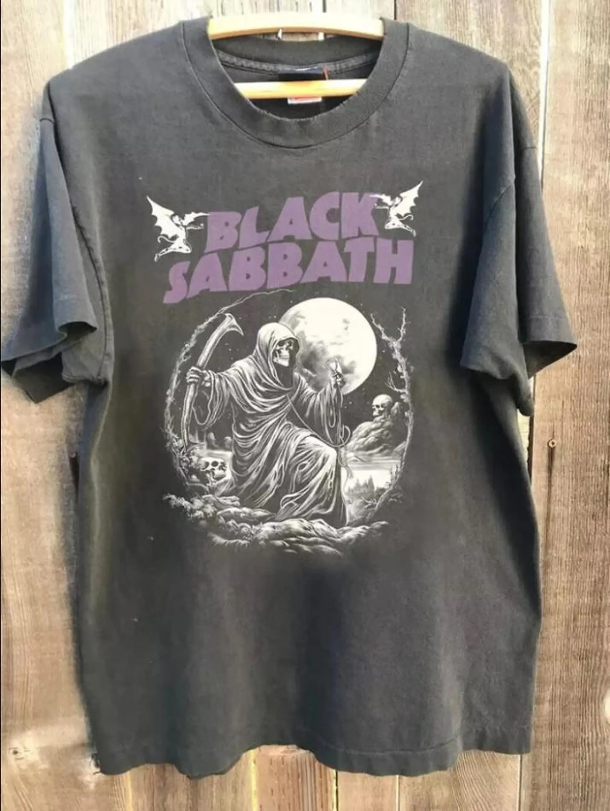 Vintage 80s Black Sabbath Band Tee, Band Heavy Metal Shirt, Graphic Cotton Tshirt, Gift For Fan Casual Classic