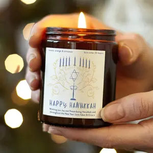Hanukkah Gift Personalised Candle, Gift For Hanukkah, Scented Candle