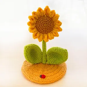 Handmade Crochet Sunflower Phone Holder | Cute Desk Decor | Sunflower Stand | Crochet Flower Gift | Phone Stand | Home Office Decor