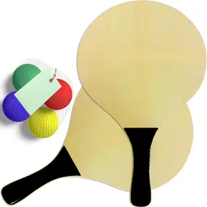 Beach Paddle Ball Racket Set - Bundle Pack Includes 4 Balls & 2 Paddles