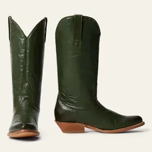 Women's Stetson Darby Leather Boots Handcrafted Green