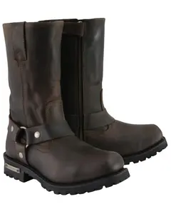 Milwaukee Leather Men's Men'S 11" Harness Motorcycle Boot Square Toe - Mbm9062x