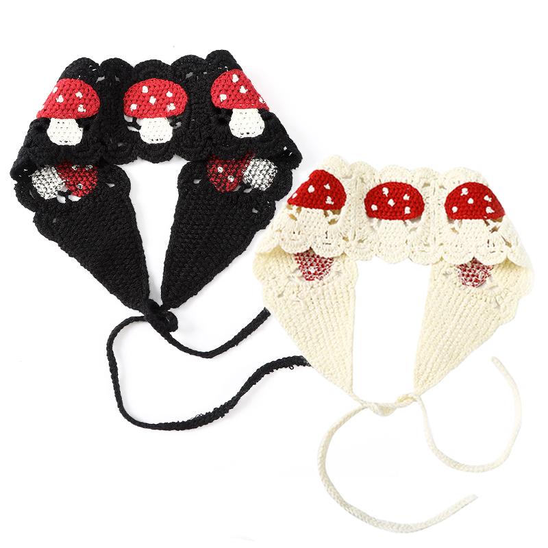 3 Pack Crochet Headbands for Women Mushroom Design Bohemian Bandana Tie-Back Knit Headband for Girls Wide Head Bands Crochet Headwrap Hairband