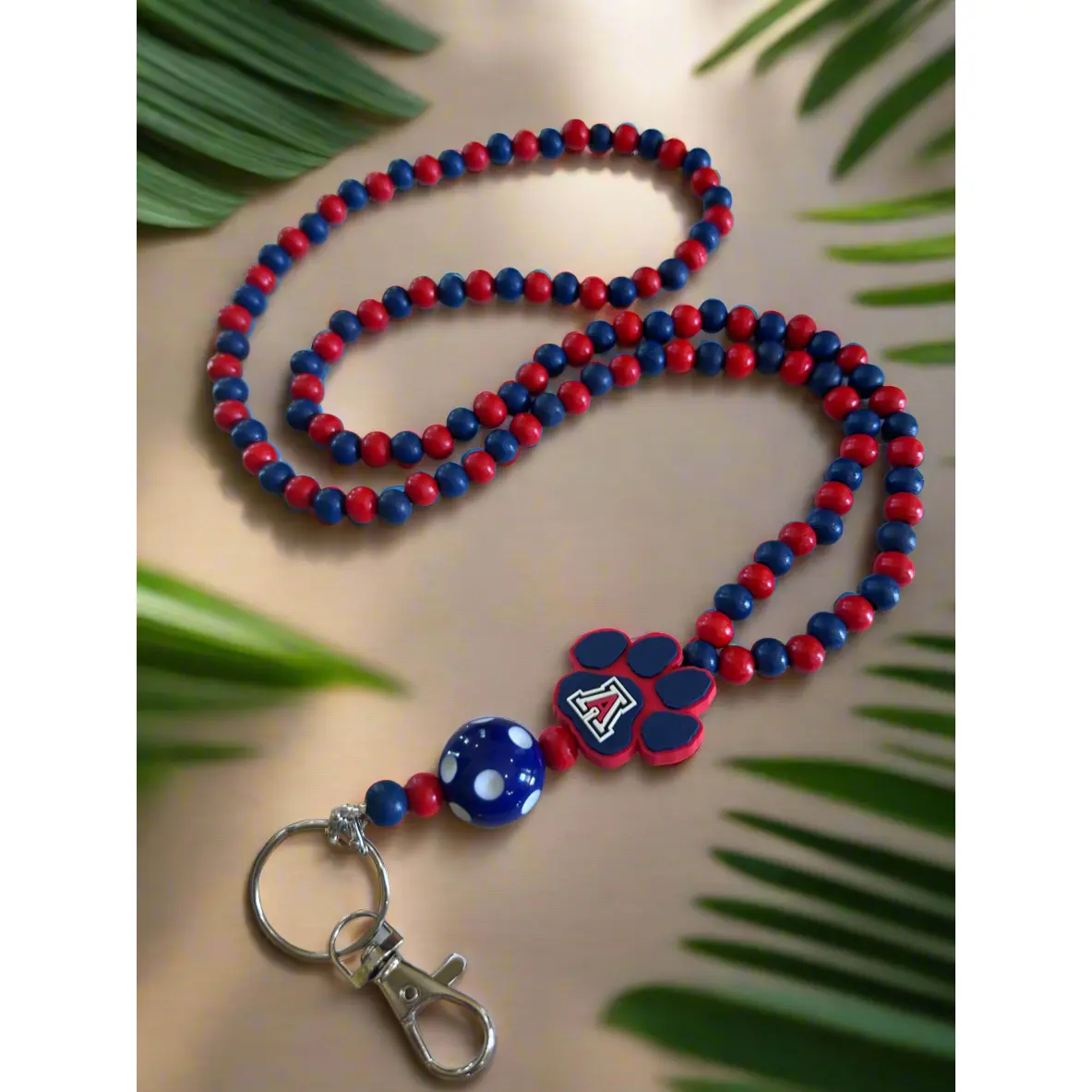 University of Arizona Wildcats Custom Beaded Lanyard