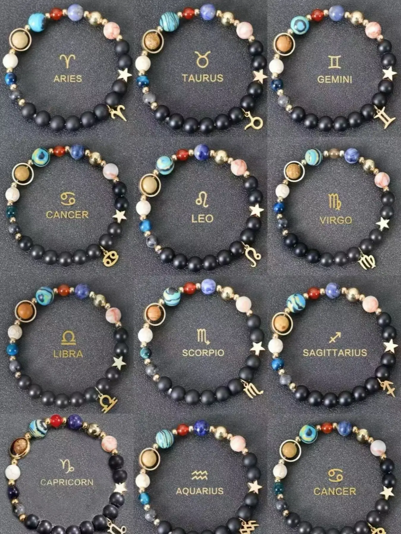 Planet & Constellation Design Beaded Bracelet, Stackable Bracelets, Matching Bracelet, Fashionable Elastic Adjustable Bracelet for Women, Trendy Match & Exquisite Jewelry Gift