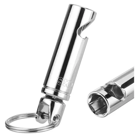 Portable Drop-Forged Chrome Steel Suregrip 6-Point 14mm Drive Socket Bottle Opener Key Ring Tool, Kitchen Utility Utensil for Convenience, 3/8" Socket Use, #SK03443