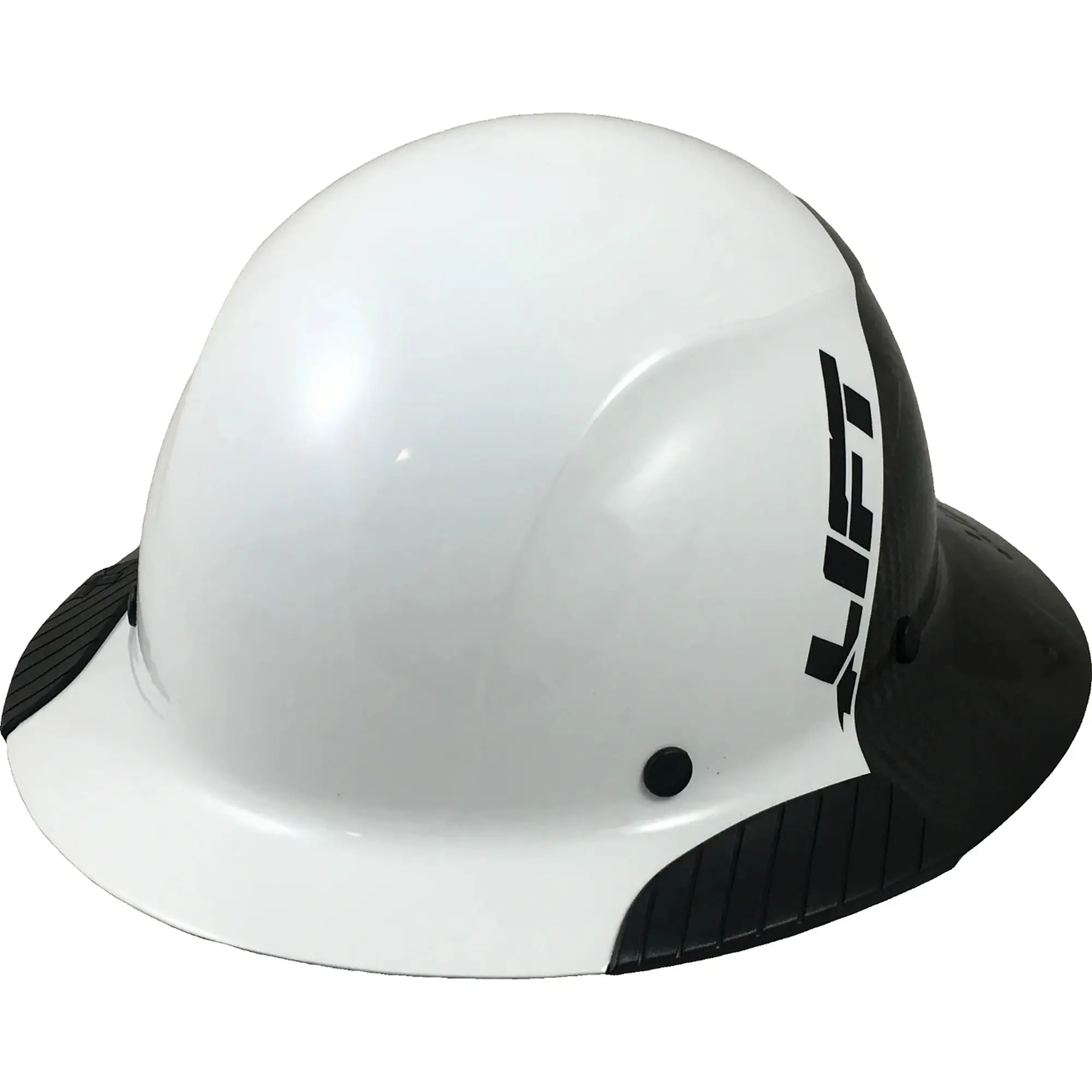 Actual Carbon Fiber 50-50 White and Black Lift Safety Hard Hat Kit ANSI Type I Class C with Custom Options from Texas America Safety Company for Chin Straps, Protective Edging, and Storage Totes