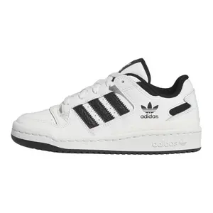 Adidas Forum Low CL J 'White Black' Youth / Women's Classic Sneaker with Crisp White Leather Upper and Sharp Black Accents Featuring Forum Strap and Durable Rubber Sole for All Seasons