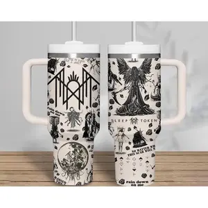 Vintage Sleep Token 40oz Tumbler – Stainless Steel Band Travel Mug, Gift for Music Fans