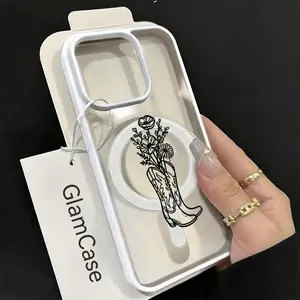Cowboy Boot Floral Sketch Phone Case， Western Boho Style for iPhone 17 16 15 14 13 12 11 Plus Pro Max.A17