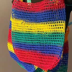 Crochet market bag/ rainbow color