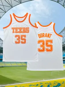 Boyfriend Style "Texas 35" Embroidered Basketball Vest, Round Neck Loose Fit Breathable Basketball Jersey,Round Neck Comfortable Tank Top, Unisex Outdoor Activity Wear, All Seasons Sleeveless Design