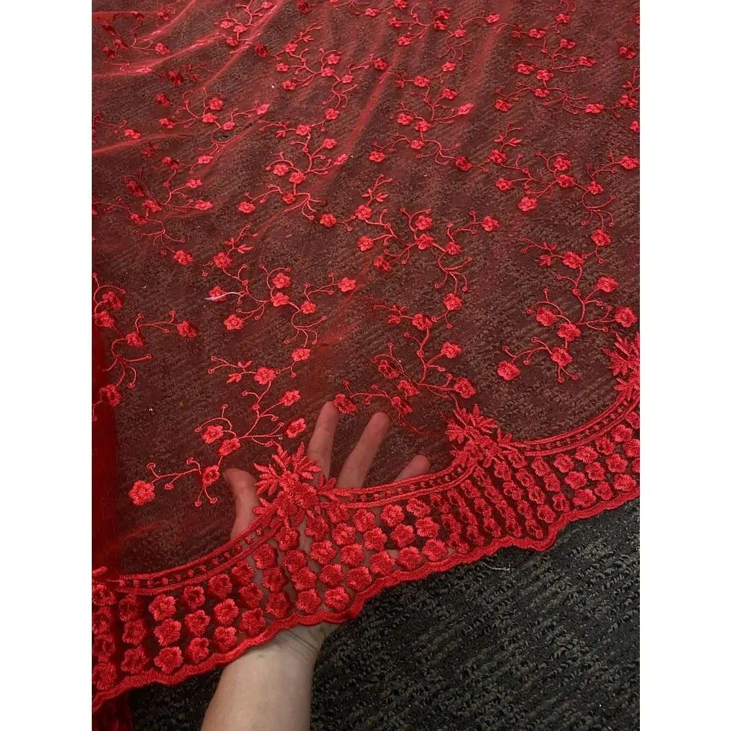 Red Scallop Lace