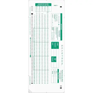 Official Scantron Brand 882-E Answer Sheet