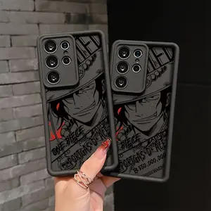 Adventure Hot Blood Anime Sailing Ship Straw Hat Crew Cute Phone Case for Samsung for galaxy S25 S24 S23 S22 S21 S20 FE Ultra Plus 4G 5G Drop-Proof Soft TPU Back Cover