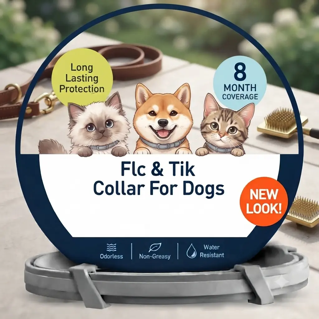 Flc&Tik Dog and Cat Collar - Single Count, 8 Months Long-Lasting Protection, Odorless, Non-Greasy, Waterproof
