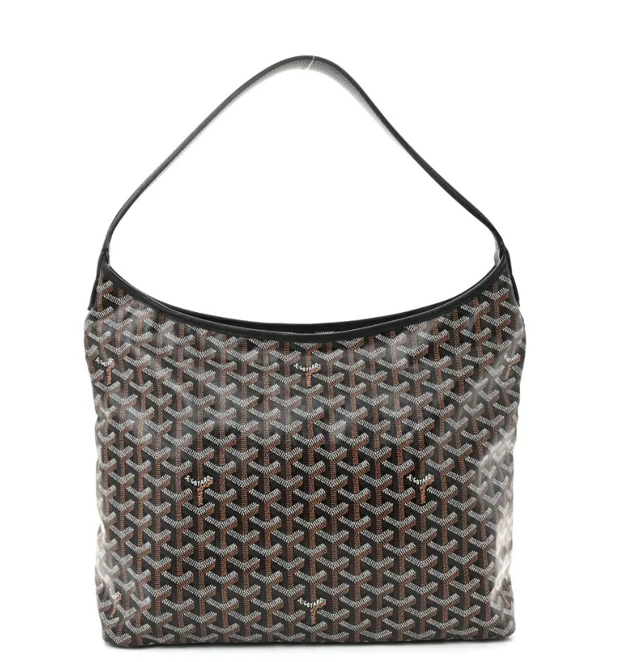 Pre-owned Goyard leather Shoulder Bags Goyardine Boheme Hobo Black shoulder bag 4000017902522
