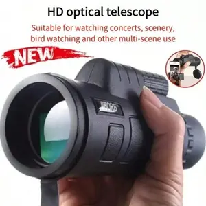 High-Powered 40x60 Monocular Telescope for Outdoor Activities, HD High Magnification Imaging, Night Vision, Compass Included, Phone Compatible