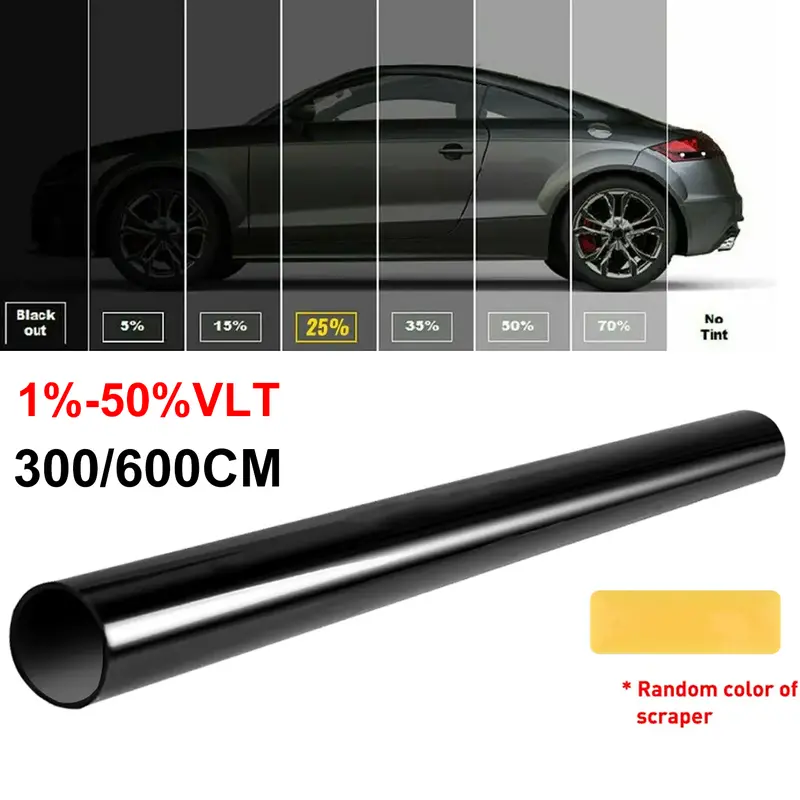 300/600CM Uncut Roll Window Tint Film 1% 5% 15% 20% 35% 50%  VLT Window UV Blocking and Privacy Film for Car Home Office Glass