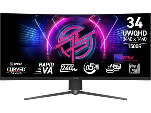 MSI 34" 240 Hz Rapid VA UWQHD Gaming Monitor FreeSync (AMD Adaptive Sync) MPG 346CQRF X24