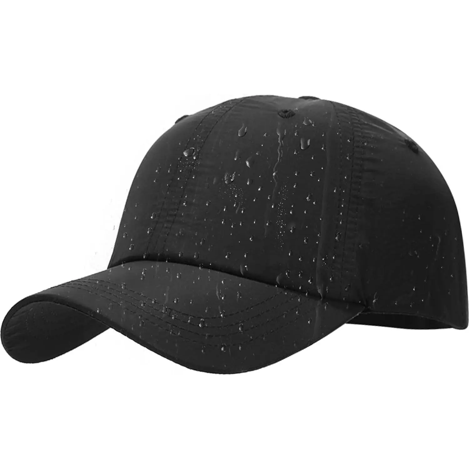 Waterproof Baseball Cap for Adults, Unstructured Polyester Rain Hat with UPF 50+ Sun Protection, Quick-Dry & Adjustable