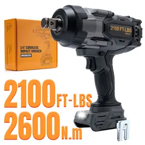 (No Battery) 2100 Ft-lbs Cordless Impact Wrench 3/4 Inch Electric Impact Gun Compatible With DeWALT 20V MAX Battery Brushless High Torque Driver 3 Speed Tool Only