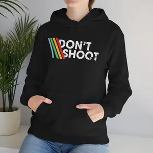 DON'T SHOOT Gaming Hoodie Sarcastic Funny Retro Arcade Raiders Pullover Sweatshirt Video Game Emote Gamer Gift Distressed ARC