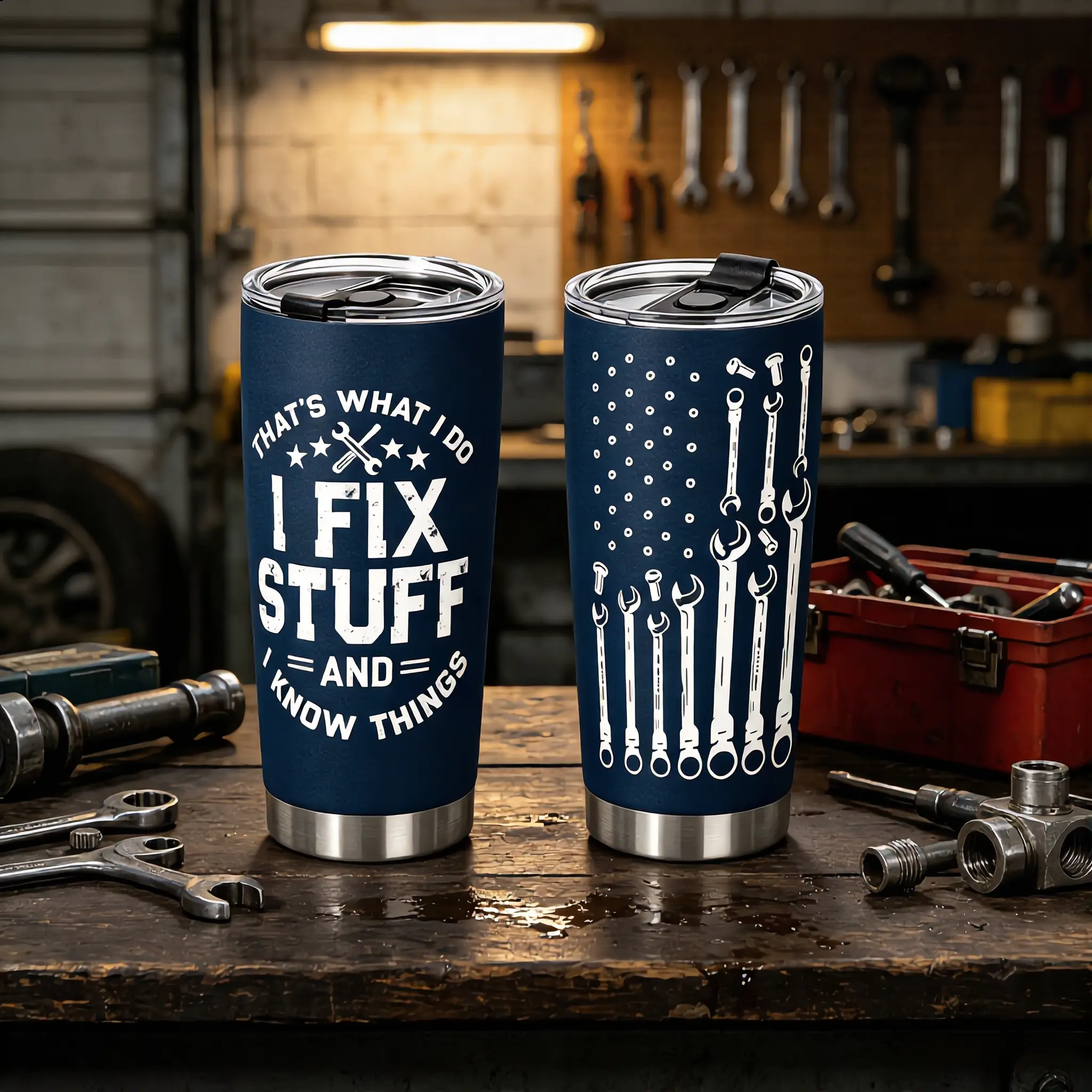 Birthday Gifts for Men, Dad, Him, Handyman, Grandpa on Fathers Day, Christmas - Dads Birthday Gift Ideas - Cool Mens gifts Ideas, Mens Birthday Gift Ideas - Stainless Steel Men Tumbler 20Oz