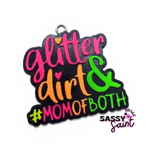 Sassy Saint Glitter & Dirt Mom Of Both Freshie Premium Air Freshener for Car Home or Small Space Handcrafted with Unique Designs Long-lasting Fragrance- Mama-Mothers Day-Rhinestones-Western -Car Decor