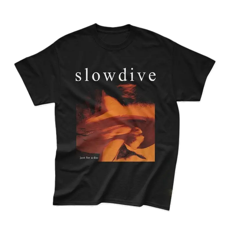 Slowdive Exclusive T-Shirt - Unisex Music Band Tee - Just For A Day Album - Printed Music Apparel Gift - Souvlaki Merch Menswear Top