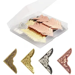 80-Piece Metal Book Corners - Small Iron Corner Protectors for Scrapbook, Photo Album, Diary Covers - Gold, Silver, Rose Gold, Antique Bronze Mini Washi Stickers for Scrapbooking
