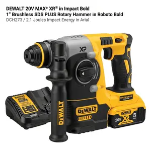 DEWALT DCH273 Brushless Hammer, 2.4J for Concrete & Metal