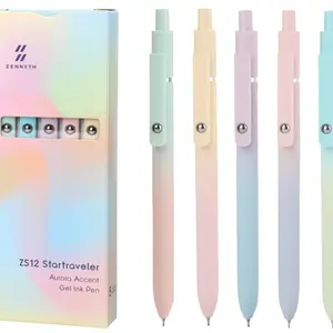 Morandi Five-Piece Set, Macaron Five-Piece Set, 0.5cs Quick-Dry Pens, Fine Point Gel Pens, Rod, 10 Pen Nibs, Office Writing, School Students, Gift Idea