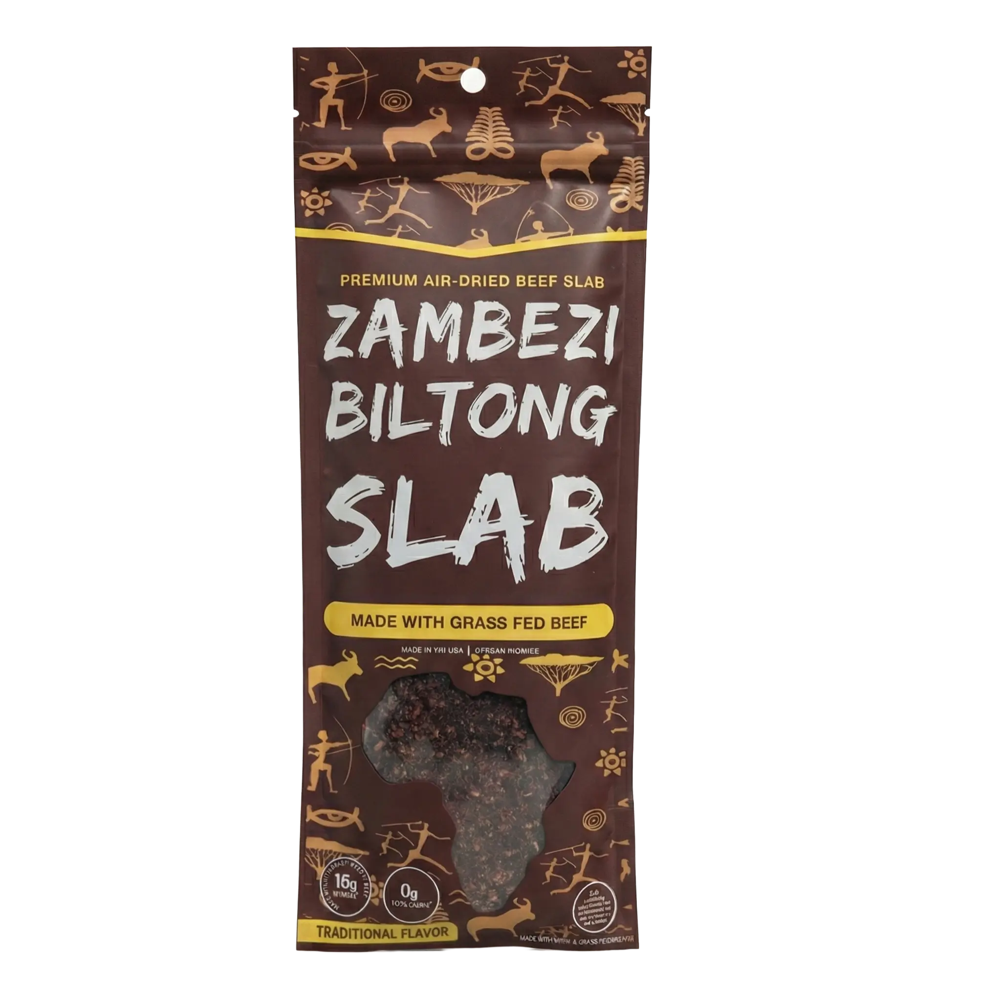 Zambezi Biltong Charcuterie Slab - Traditional Flavor High-Protein Low-Sugar Natural Dried Beef Jerky, Dried Meat Snack