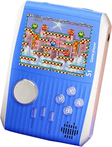 Portable Retro Mini Handheld Console with 666 Built-in Classic FC Games 3.0-inch Colour Display The Ideal Valentine's Gift for Boys, Girls and Adults (S1 - White/Blue Edition, Two-Player Mode)