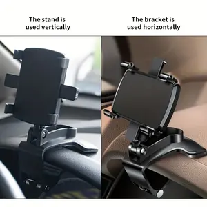 Universal Angle-Adjustable Car Phone Mount - Strong Suction Cup & Clip Design for Dashboard or Vent, 360° Rotation for Optimal Viewing