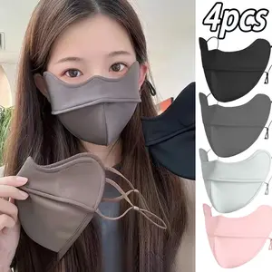 4 pcs Face Cover UPF 50+ Women Breathable Face Covering Protection Sunscreen Mask, Washable Reusable,riding Mask