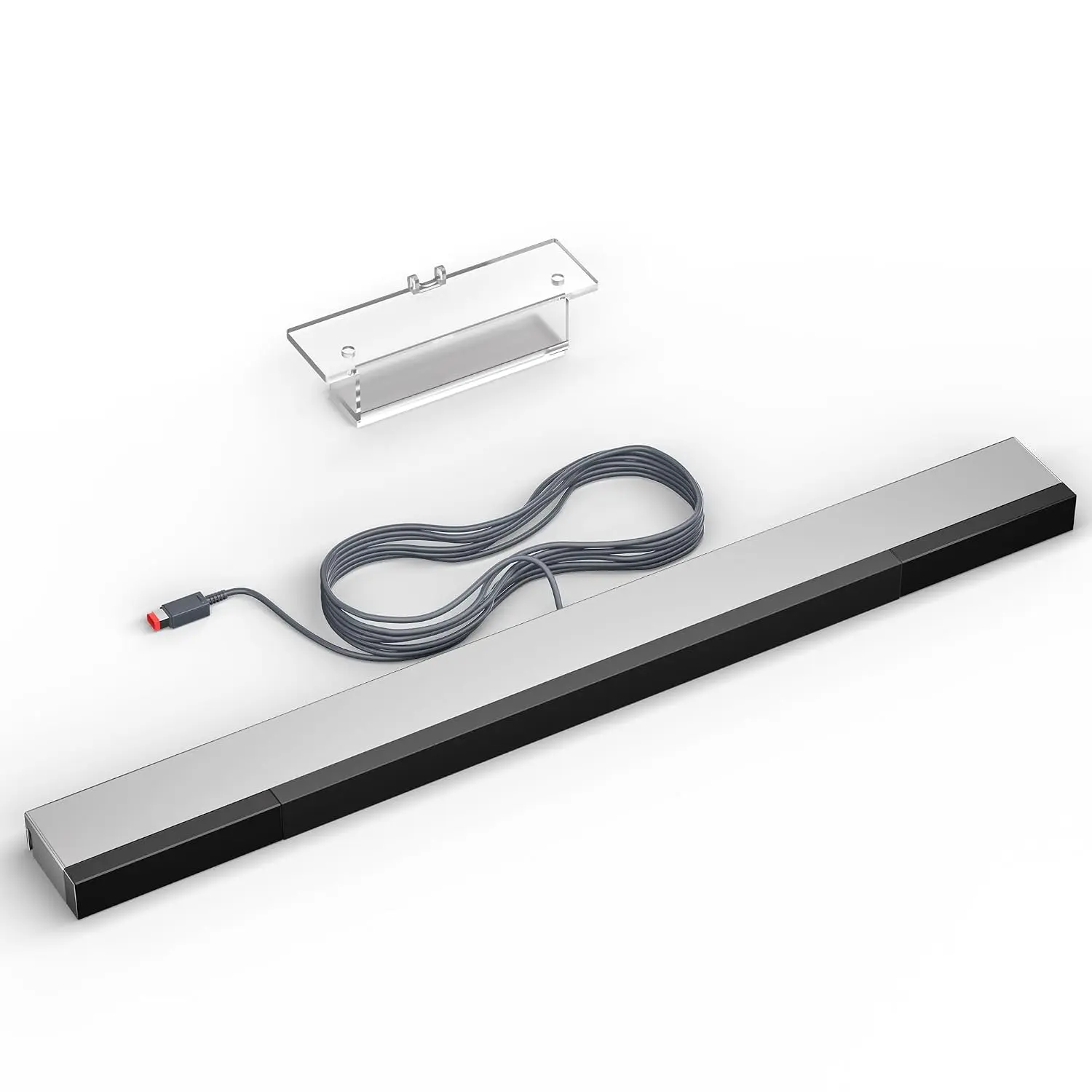 Wii Wired Infrared Ray Sensor Bar Replacement Video Game Accessories Compatible with Nintendo Wii and Wii U Console, Includes Clear Stand