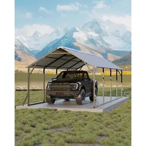 11'x20' Vertical Roof Heavy Duty Steel Carport, All-Weather Outdoor Shelter for Pickup Trucks, Boats and Tractors