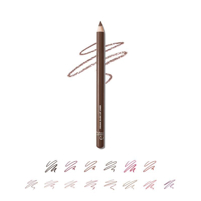 e.l.f. Cream Glide Lip Liner, Smooth Hydrating Semi-Matte Finish 0.002mL