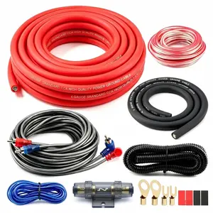4 Gauge Car Audio Wiring Kit, Complete Installation Cable with 60A Fuse Holder for Amplifier, Subwoofer and Speaker