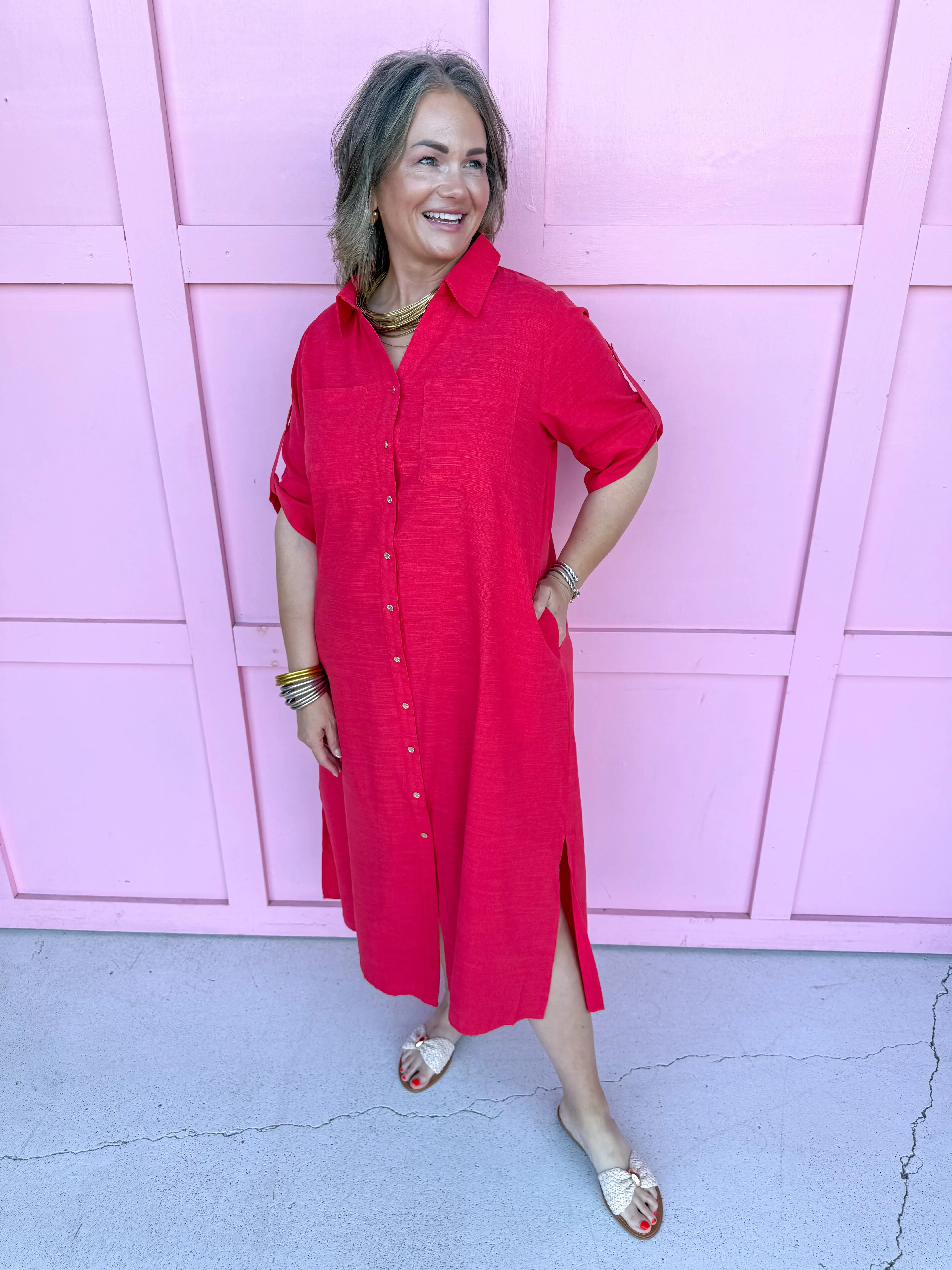 Classic Go To Dress - Red