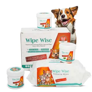 Pet Grooming Wipes for Dogs & Cats – 250ct | 3-in-1 Body, Ear & Dental Wipes | Coconut & Mint | Sensitive Skin Safe